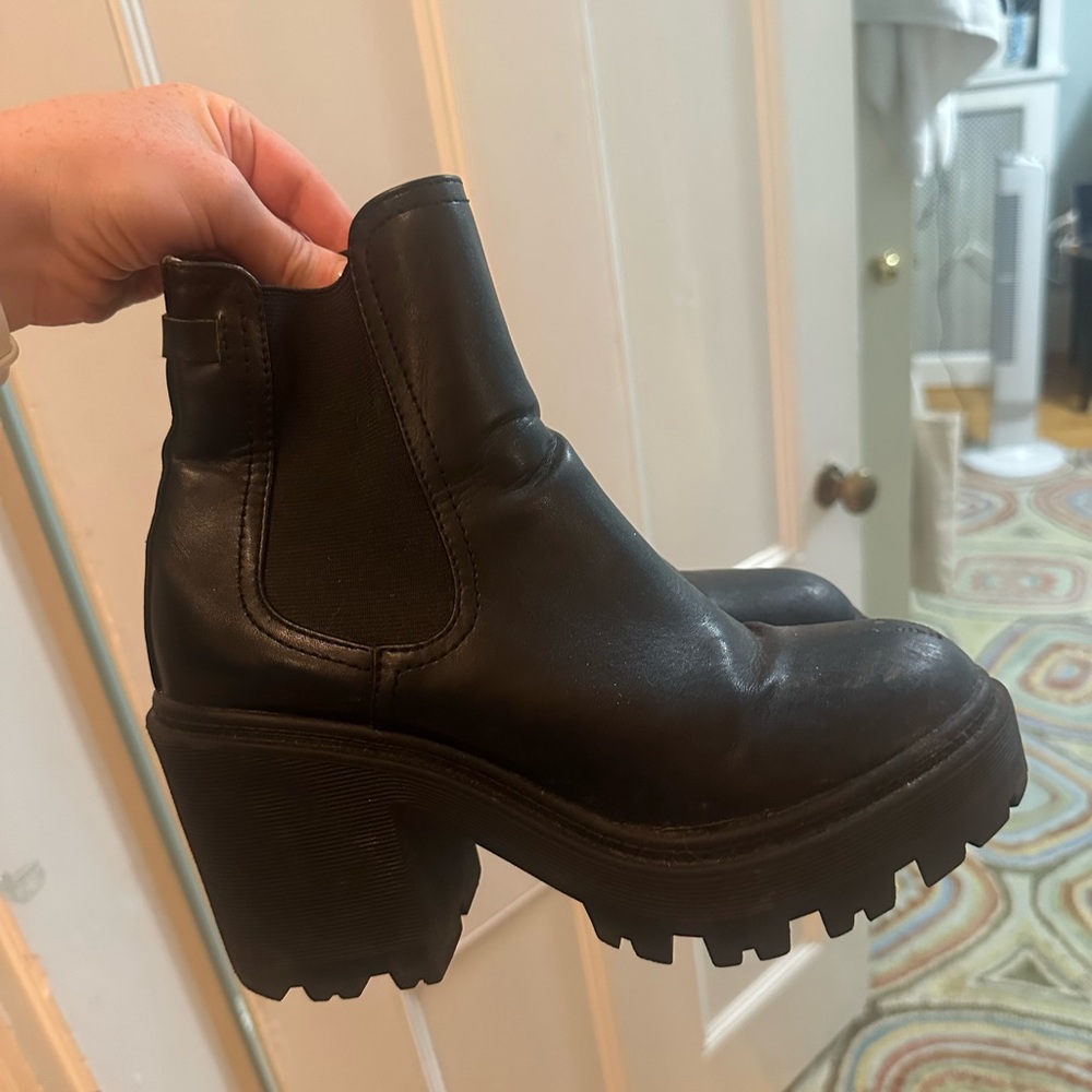 Urban Outfitters Black Platform Heeled Boots